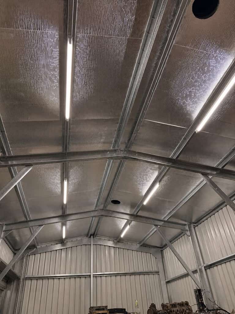 LED batten lighting installed in a steel shed, Logan City
